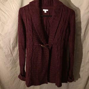 Maroon Tassel Close Sweater